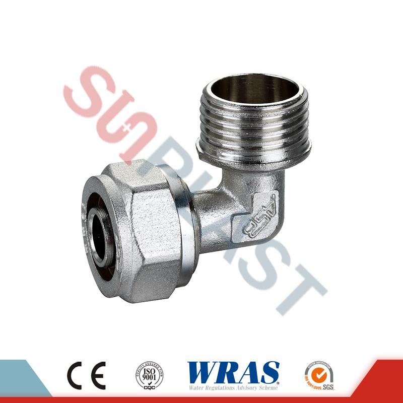 Brass Compression Male Elbow For PEX-AL-PEX Multilayer Pipe