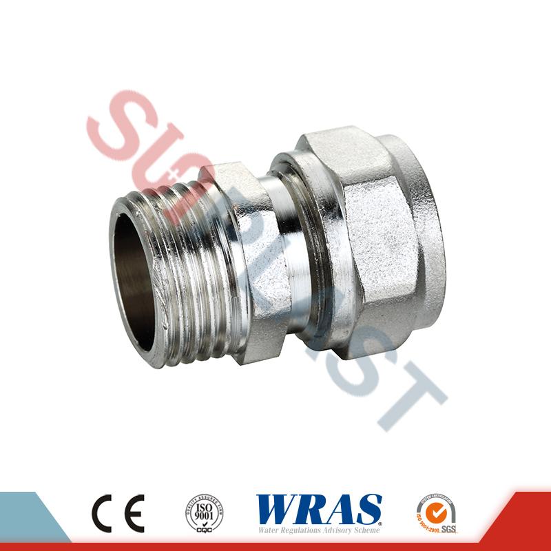 Brass Compression Male Coupling For PEX-AL-PEX Multilayer Pipe