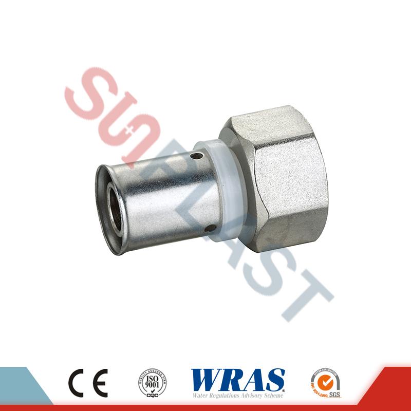 Brass Press Female Coupling For PEX-AL-PEX Multilayer Pipe